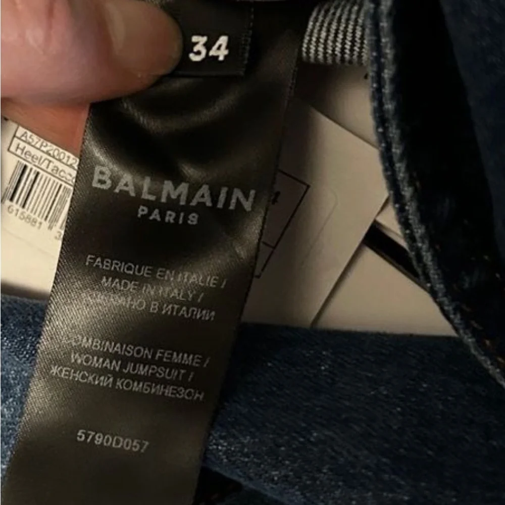 NWT Balmain Women's Classic Blue Denim Jumpsuit XS - Picture 9 of 13